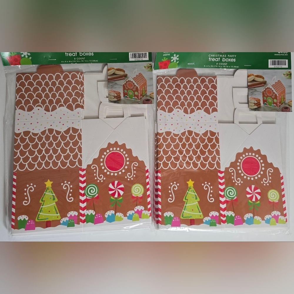 Christmas party treat boxes 1 packages of 8 each new
